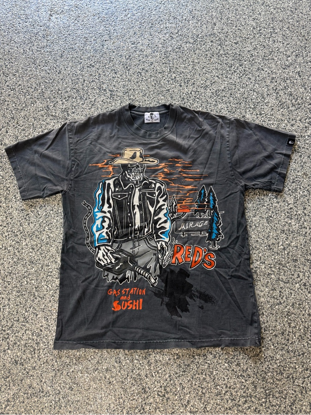 Warren Lotas Red's Gas Station Black Short-Sleeve Tee